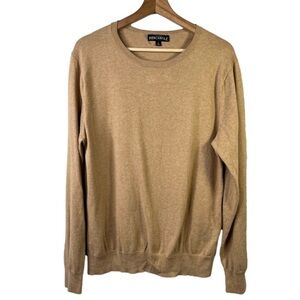 J Crew Mercantile Mens Size Large Cotton Jersey Crewneck Sweater Camel Casual